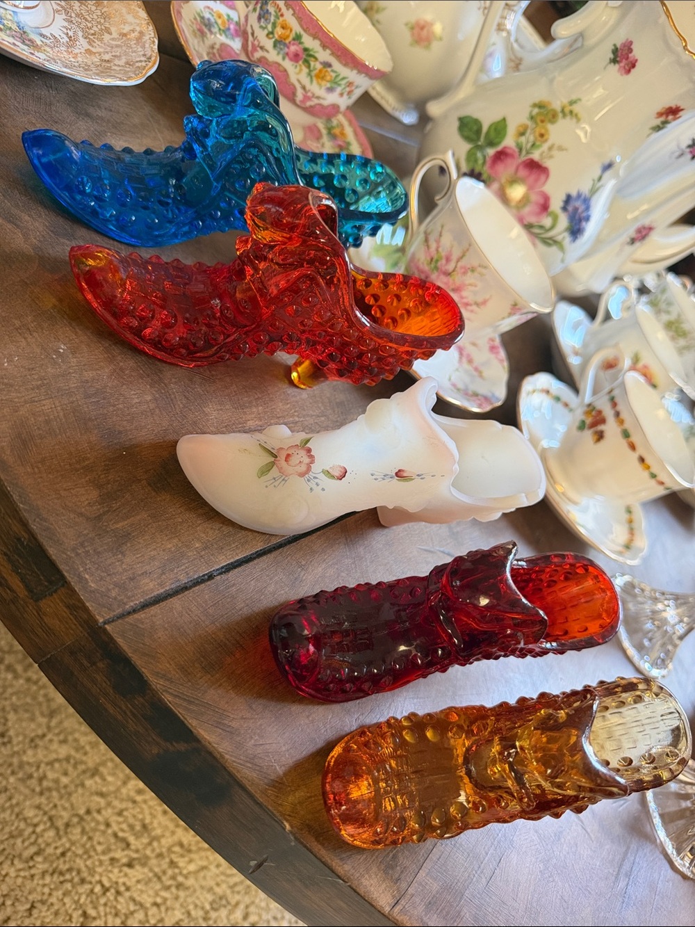 Vintage collectible Fenton  Glass Shoe Lot